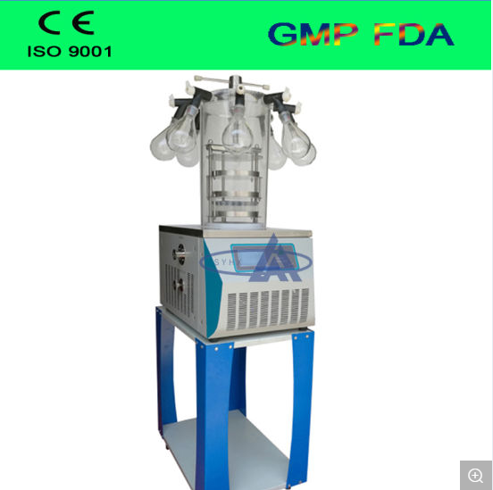 Lab -60℃ Vacuum Freeze Dryer Lyophilizer Standard Chamber with 8 Port  Manifold